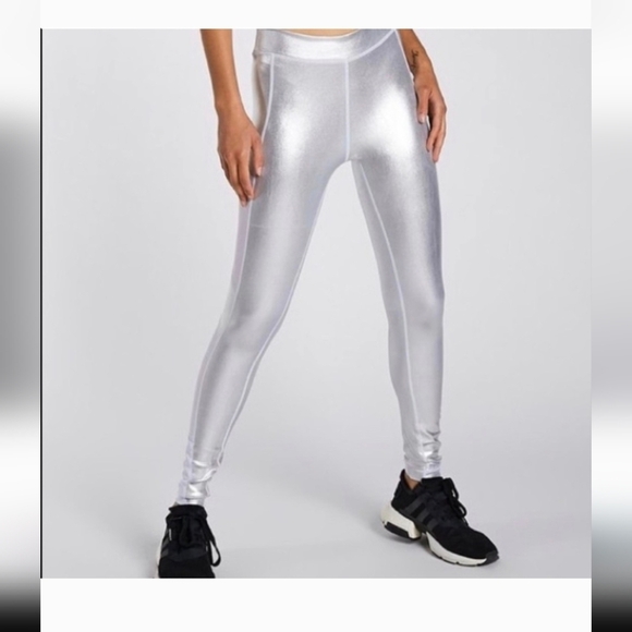 secndnture Pants - Secndnture Silver High-Waisted Leggings NWT  Size Small